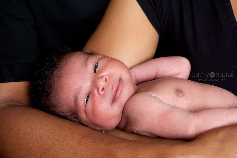 Family Portraits with Newborn Baby Boy Smiling Newborn Posing - San Gabriel Valley Newborn Photographer - Cathy Murai Photography