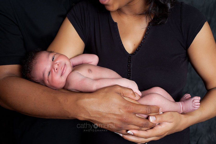 Family Portraits with Newborn Baby Boy Smiling - San Gabriel Valley Newborn Photographer - Cathy Murai Photography 