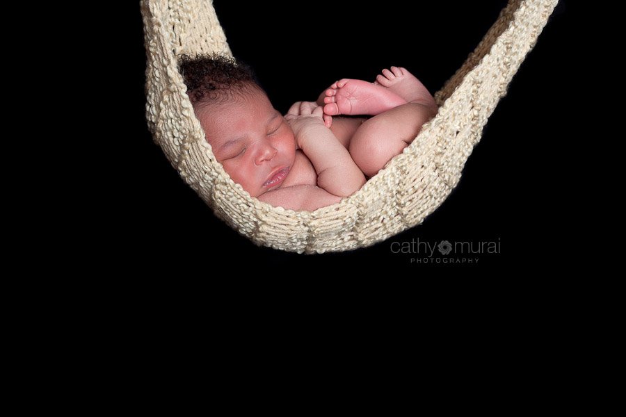 Newborn photography - Newborn baby boy sleeping in a hammock - Newborn Baby sleeping in a hammock - San Gabriel Valley Newborn Photographer - Cathy Murai Photography