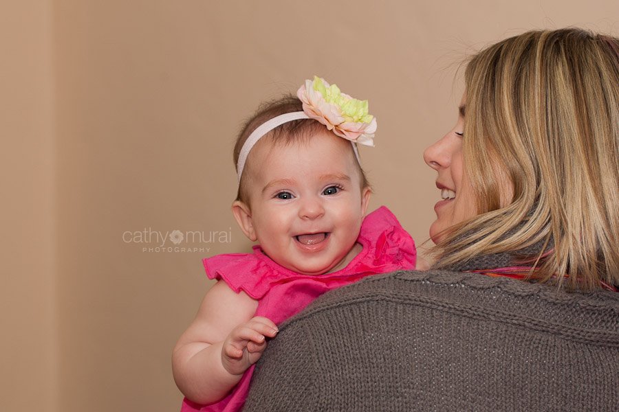 Happy Baby Smiling at a camera Captured by a Glendale Lifestyle Family and Baby Photographer, Cathy Murai Photography