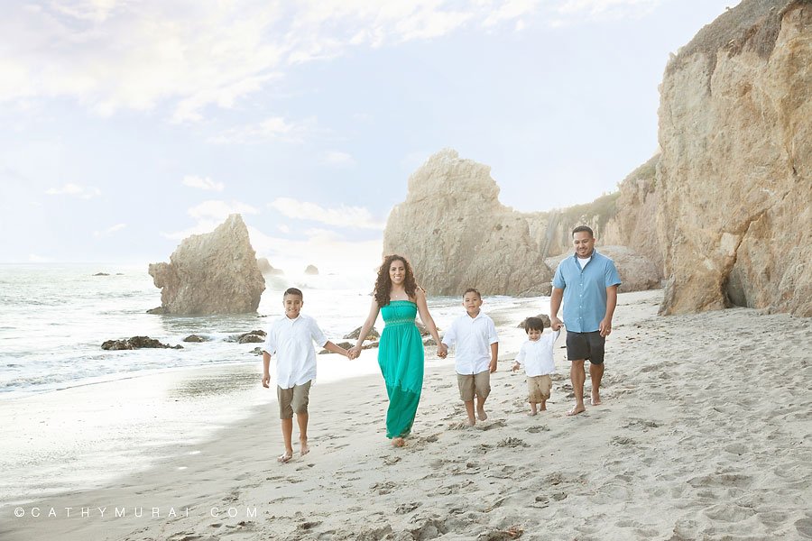 Family Beach Portrait Session at El Matador State Beach in Malibu