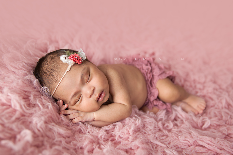 Pretty in pink newborn portraits, Los Angeles Newborn Photographer, Cathy Murai Photography