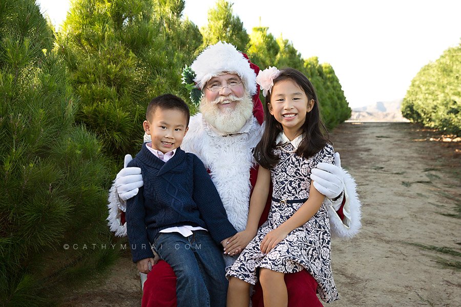 Orange County Christmas Tree Farm Mini Sessions with Santa Clause by Irvine Award Winning Professional Family and Children Photographer, Cathy Murai Photography, at Pelzer Pines in Silverado. Children and Family Christmas photos for Holiday cards. OC Christmas Tree Farm Mini sessions with Santa Clause, Pictures with Santa, Santa pictures in Orange County, Christmas Mini Session with Santa in Orange County, Best place to take photos with Santa in Orange County, Siblings Christmas Photos, Siblings Holiday Photos, Siblings Christmas Pictures, Siblings Holiday Pictures,